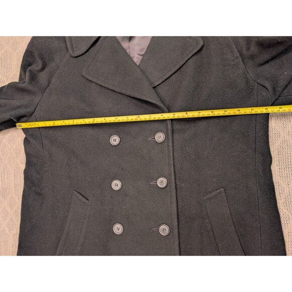 Albert Nipon Gold Label Wool/Cashmere Blend 14P Full Length Black Trench Coat - Picture 5 of 12